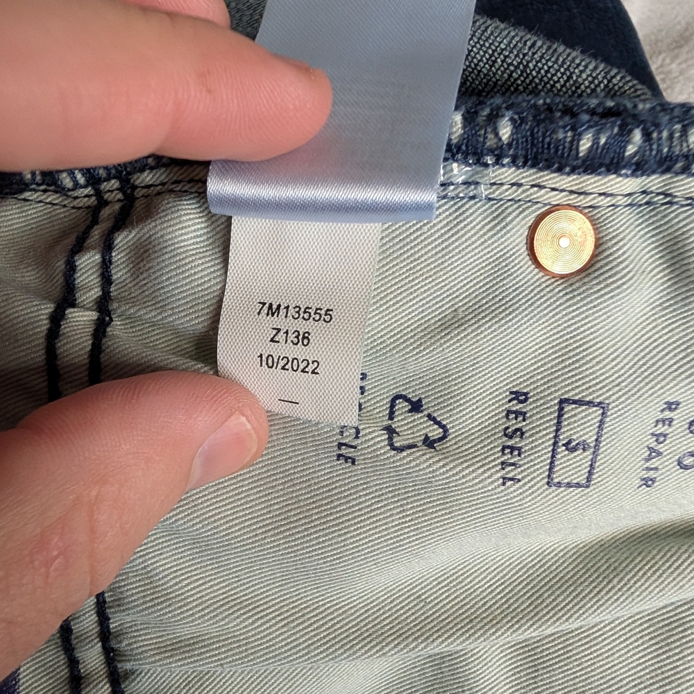 Lucky Brand 410 Athletic Straight Jeans Mens 31x32 Dark Wash Button Fly Stretch - Picture 9 of 10